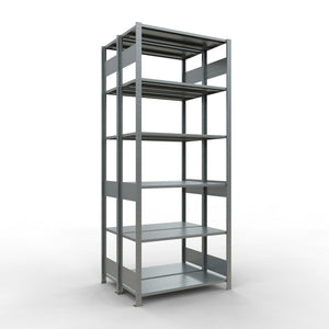 Metalinė lentyna Schulte Multiplus 2500 mm x1000 mm, dvipusė, įstatoma x2 – 2 x 400 / 150 / cinkuota