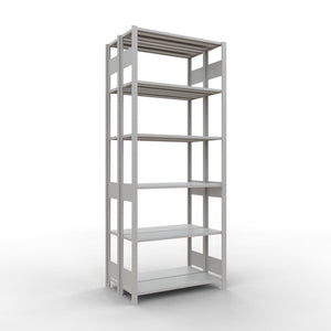Metalinė lentyna Schulte Multiplus 2500 mm x1000 mm, dvipusė, įstatoma x2 – 2 x 300 / 150 / pilka
