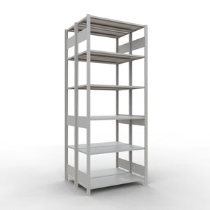 Metalinė lentyna Schulte Multiplus 2500 mm x1000 mm, dvipusė, įstatoma x2 – 2 x 400 / 150 / pilka