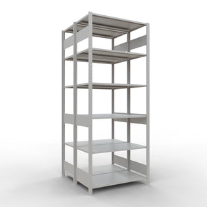 Metalinė lentyna Schulte Multiplus 2500 mm x1000 mm, dvipusė, įstatoma x2 – 2 x 500 / 150 / pilka