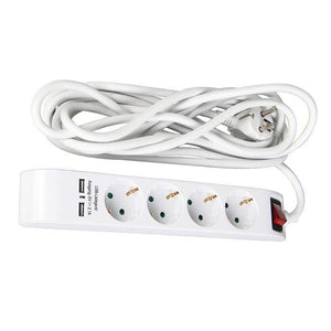 Ilgintuvas su 4 lizdais ir 2 USB, 5 m