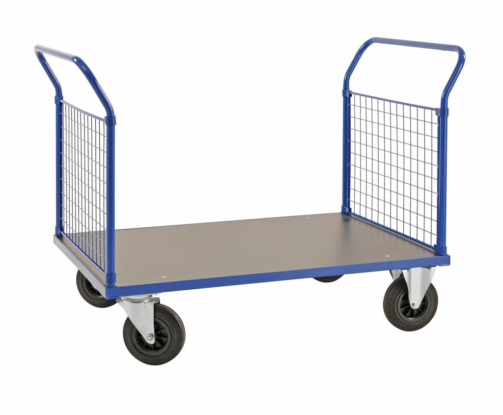Platforminis vežimėlis su tinkliniu bortu KONGAMEK 2332B 1166 x 700mm 500 kg su stabdžiais