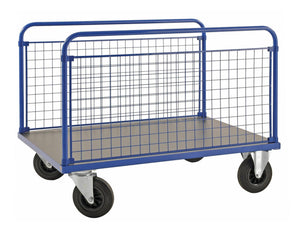 Platforminis vežimėlis su tinkliniu bortu KONGAMEK 2363B 1200 x 800mm 500 kg su stabdžiais