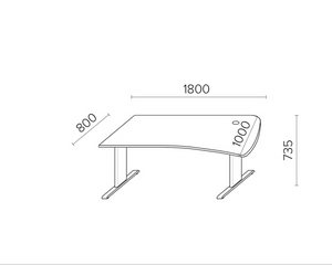Biroja galds THEO ELEGANCE TWO, 160 x 80 cm - Ergostock.lv
