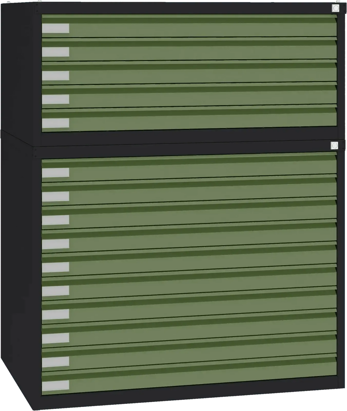 Plieninė brėžinių spinta 770x970x670 mm – juoda / žalia