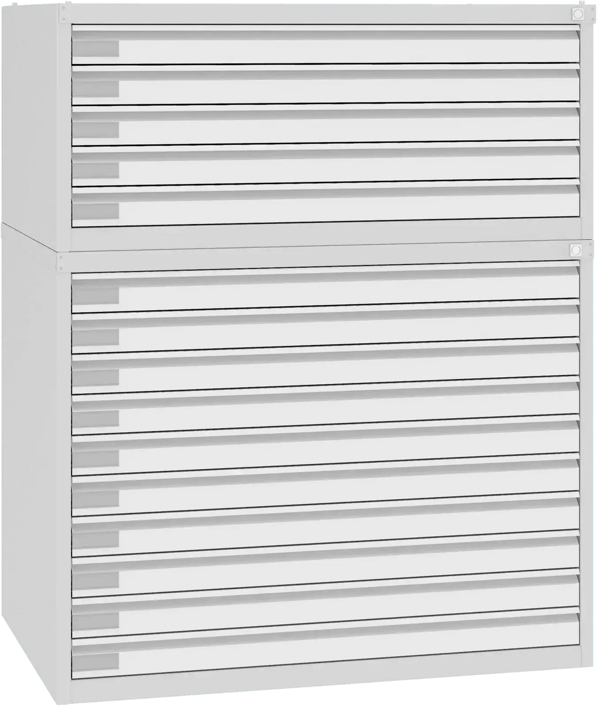 Plieninė brėžinių spinta 770x970x670 mm – šviesiai pilka / balta