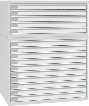 Plieninė brėžinių spinta 770x970x670 mm – šviesiai pilka / balta