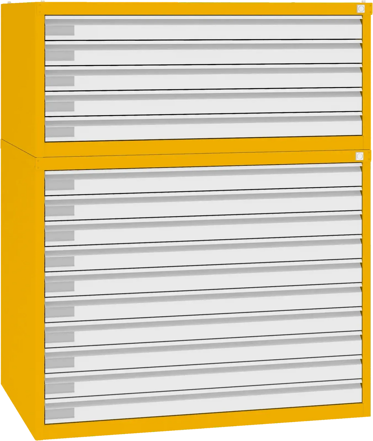 Plieninė brėžinių spinta 770x970x670 mm – geltona / balta