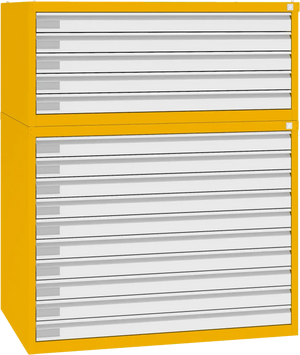 Plieninė brėžinių spinta 770x970x670 mm – geltona / balta
