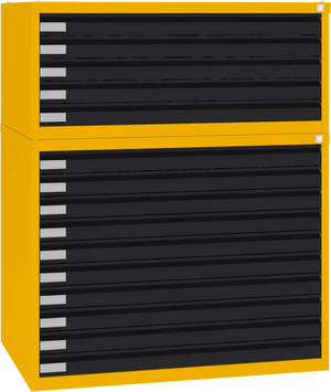 Plieninė brėžinių spinta 770x970x670 mm – geltona / juoda