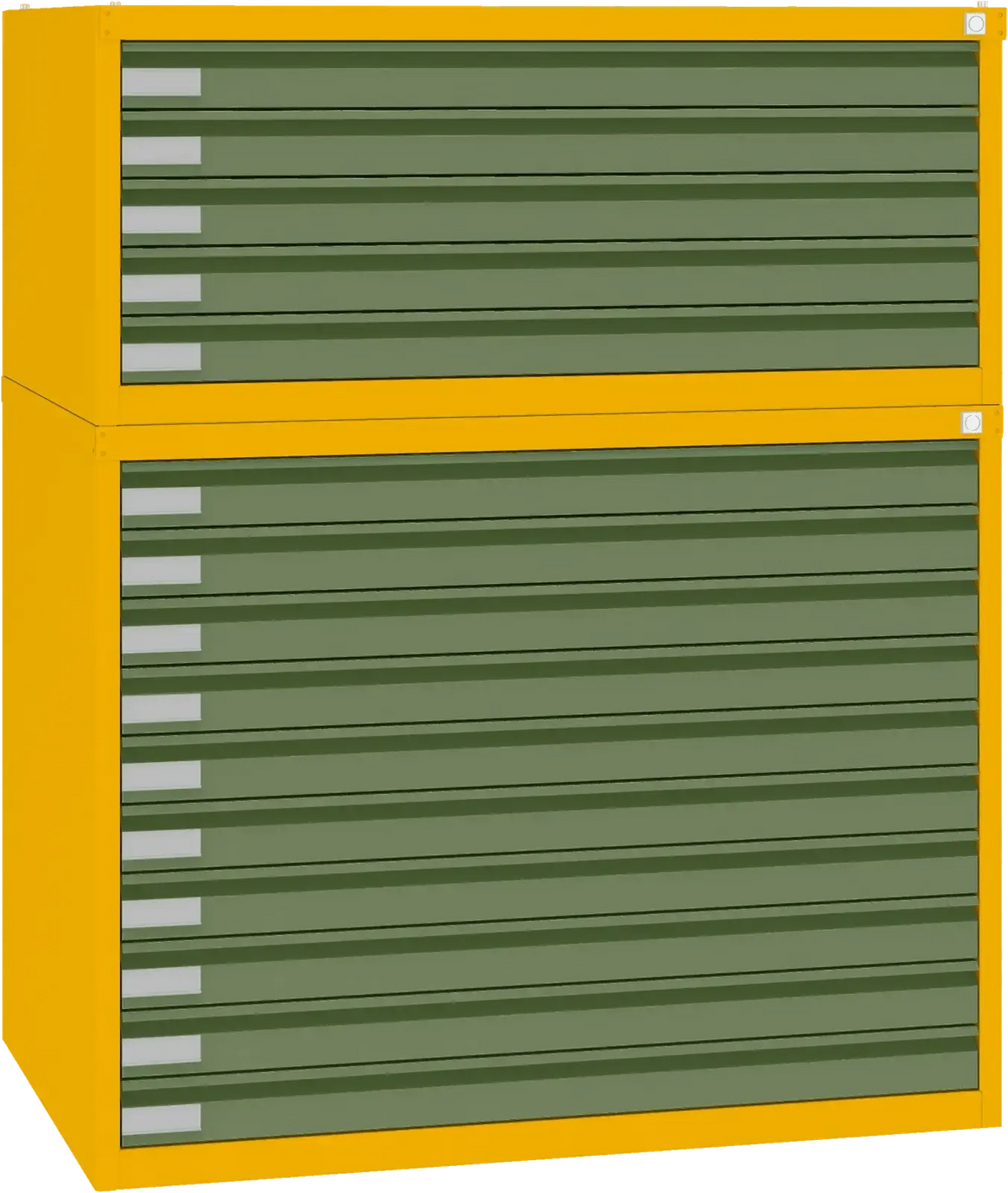 Plieninė brėžinių spinta 770x970x670 mm – geltona / žalia