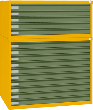 Plieninė brėžinių spinta 770x970x670 mm – geltona / žalia