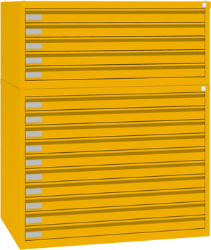 Plieninė brėžinių spinta 770x970x670 mm – geltona / geltona