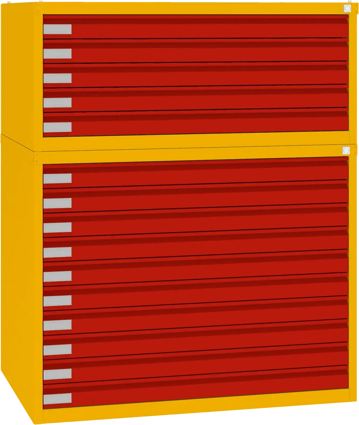 Plieninė brėžinių spinta 770x970x670 mm – geltona / raudona