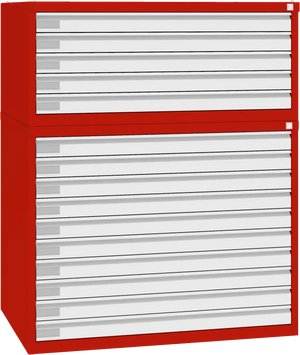 Plieninė brėžinių spinta 770x970x670 mm – raudona / balta
