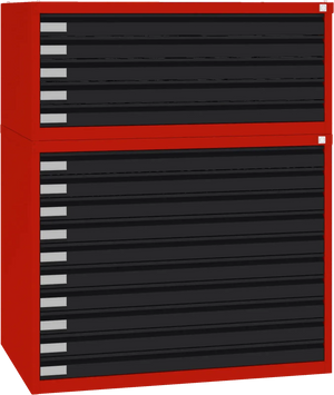 Plieninė brėžinių spinta 770x970x670 mm – raudona / juoda