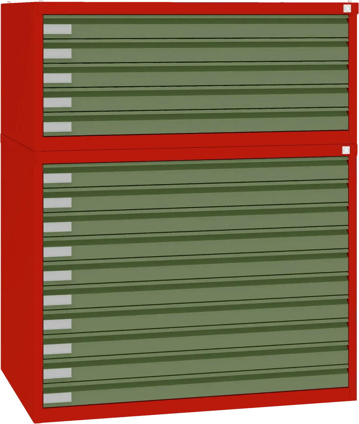 Plieninė brėžinių spinta 770x970x670 mm – raudona / žalia