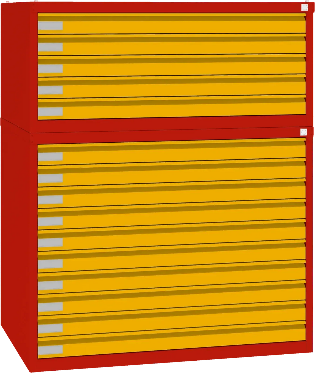Plieninė brėžinių spinta 770x970x670 mm – raudona / geltona