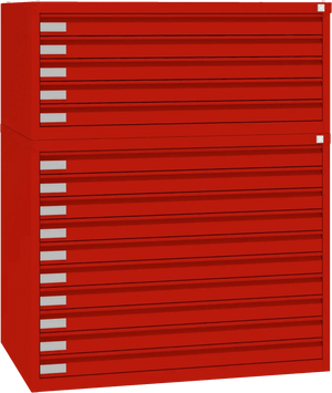 Plieninė brėžinių spinta 770x970x670 mm – raudona / raudona