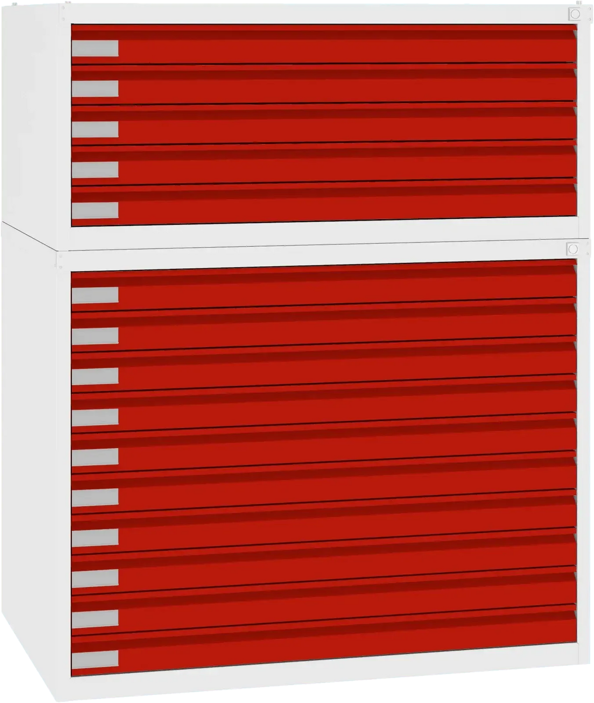 Plieninė brėžinių spinta 770x970x670 mm – balta / raudona