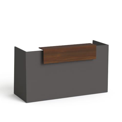 Registratūros stalas Flexx, 190 cm – grafito / riešutmedžio