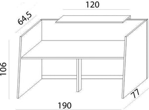 Registratūros stalas Flexx, 190 cm