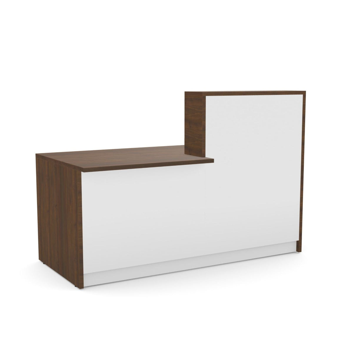 Registratūros stalas Flexx DUAL, 170 cm – riešutmedžio / balta