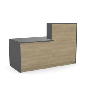 Registratūros stalas Flexx DUAL, 170 cm – grafito / gintarinio ąžuolo