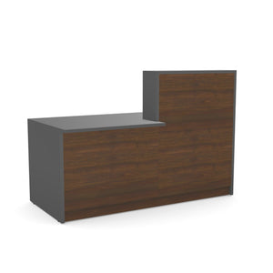 Registratūros stalas Flexx DUAL, 170 cm – grafito / riešutmedžio