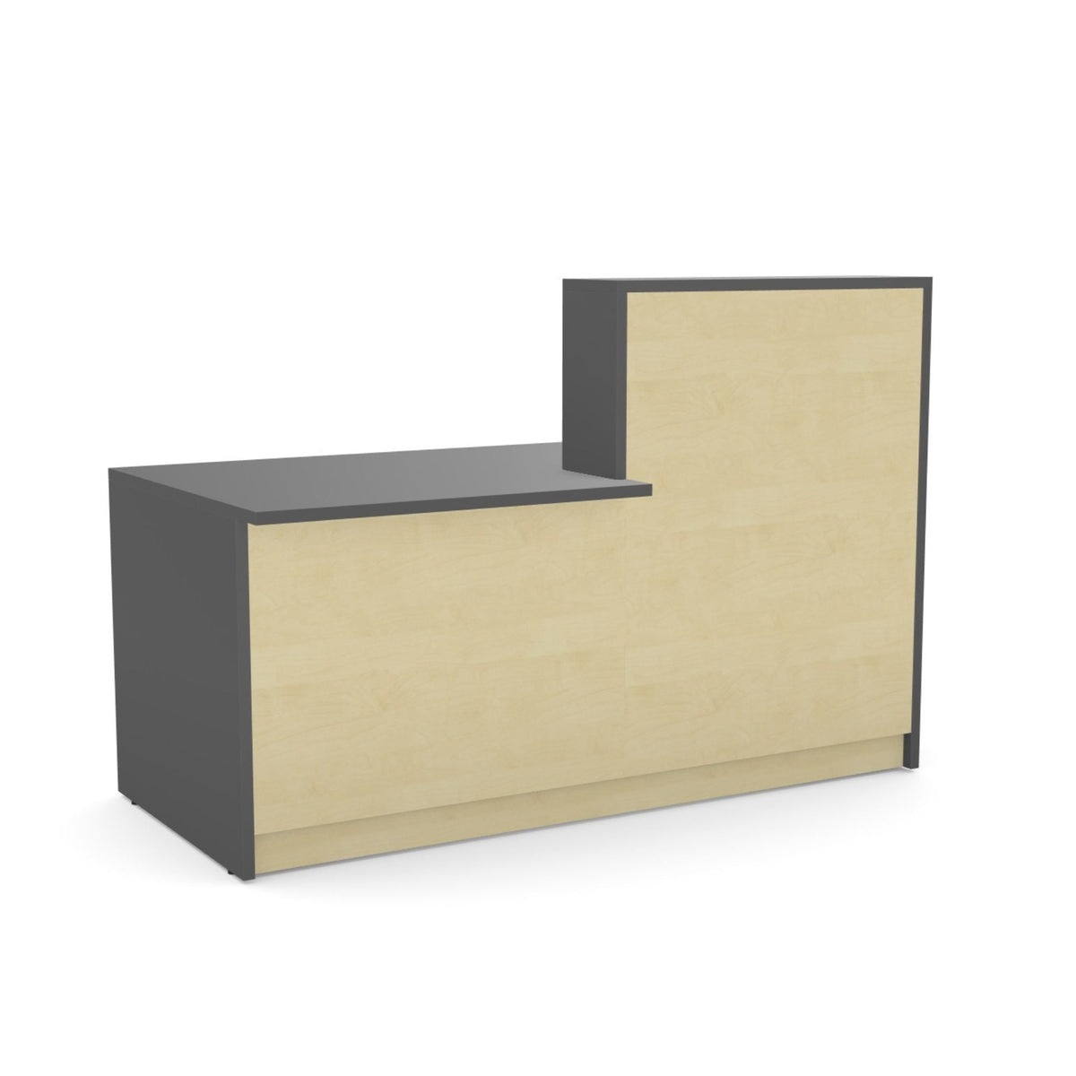 Registratūros stalas Flexx DUAL, 170 cm – grafito / beržo