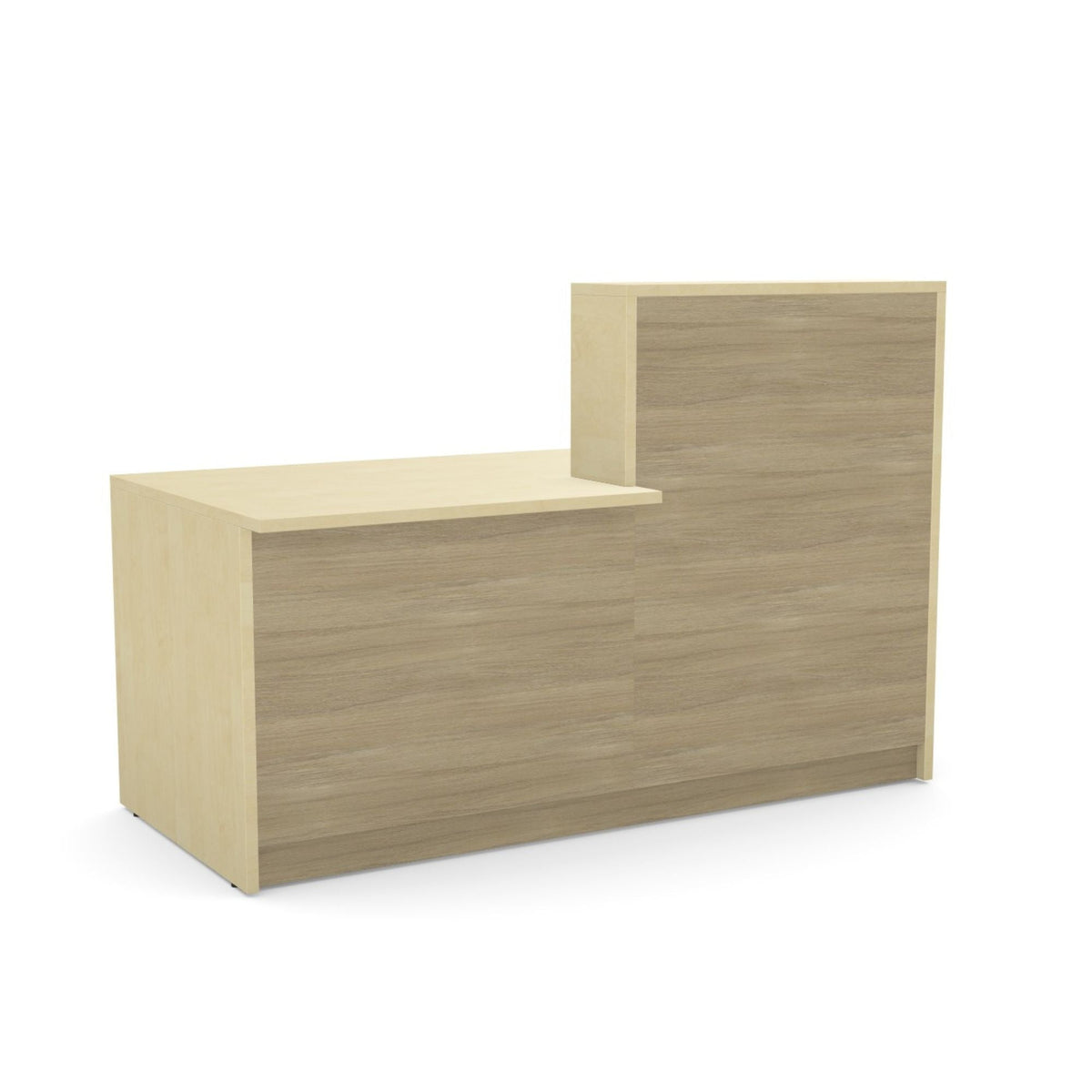 Registratūros stalas Flexx DUAL, 170 cm – beržo / gintarinio ąžuolo
