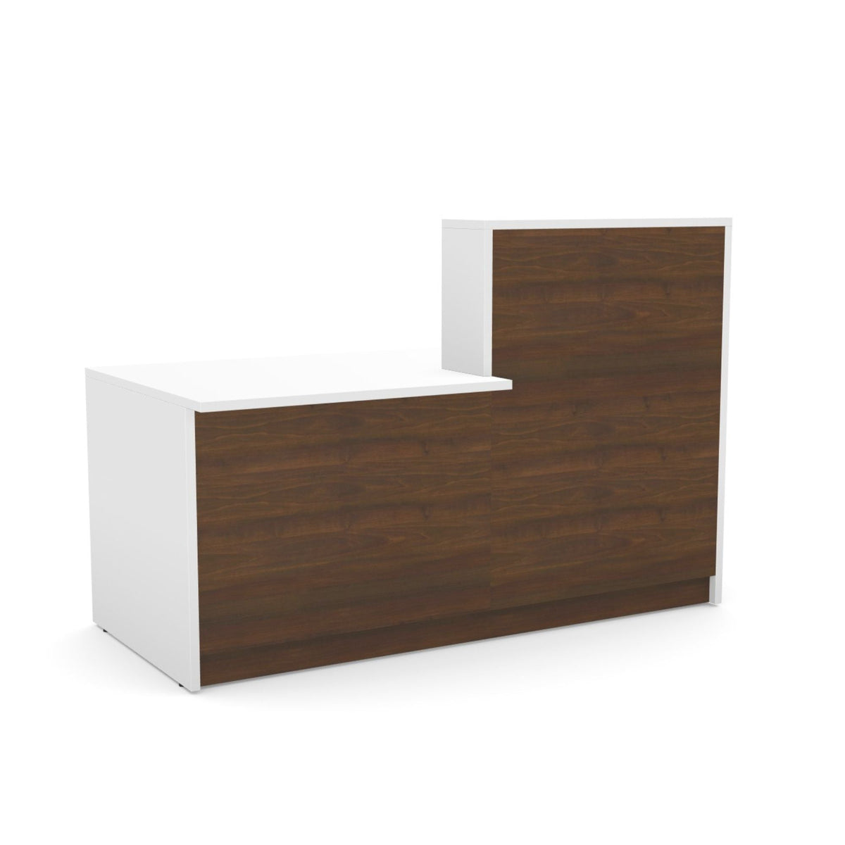 Registratūros stalas Flexx DUAL, 170 cm – balta / riešutmedžio