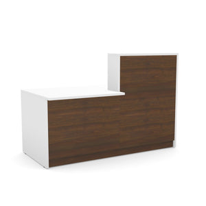 Registratūros stalas Flexx DUAL, 170 cm – balta / riešutmedžio