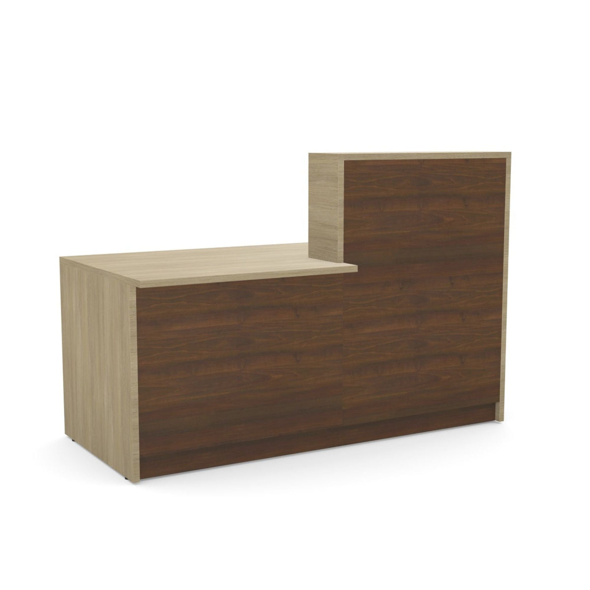 Registratūros stalas Flexx DUAL, 170 cm – gintarinio ąžuolo / riešutmedžio