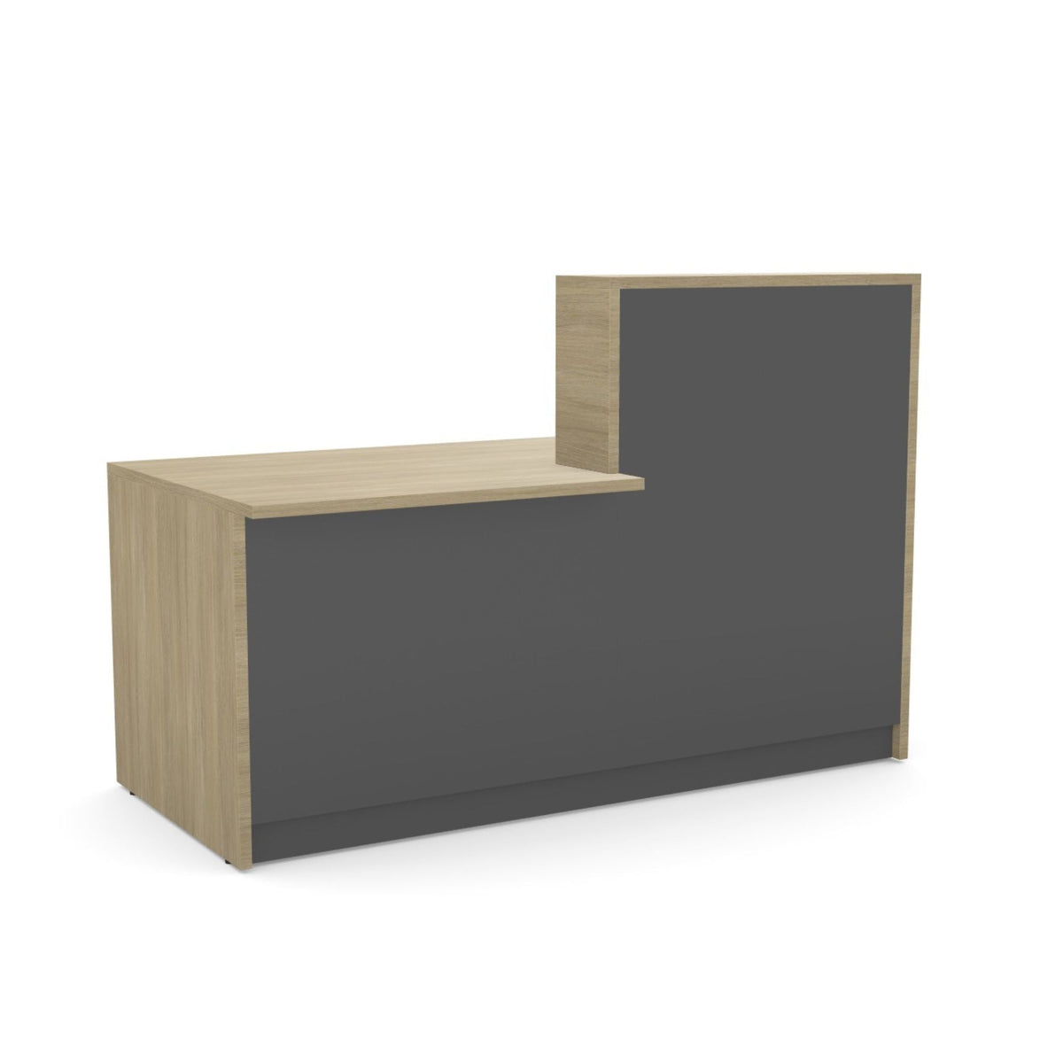 Registratūros stalas Flexx DUAL, 170 cm – gintarinio ąžuolo / grafito
