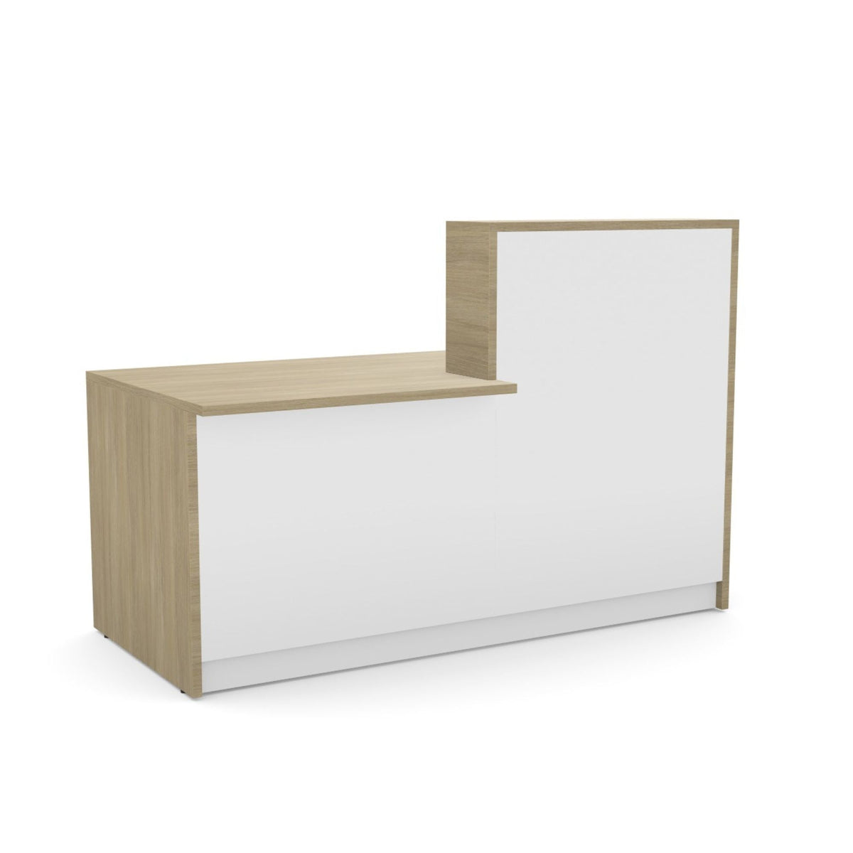 Registratūros stalas Flexx DUAL, 170 cm – gintarinio ąžuolo / balta