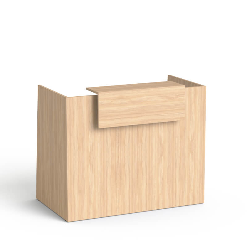 Registratūros stalas Flexx MINI, 130 cm – gintarinio ąžuolo / gintarinio ąžuolo