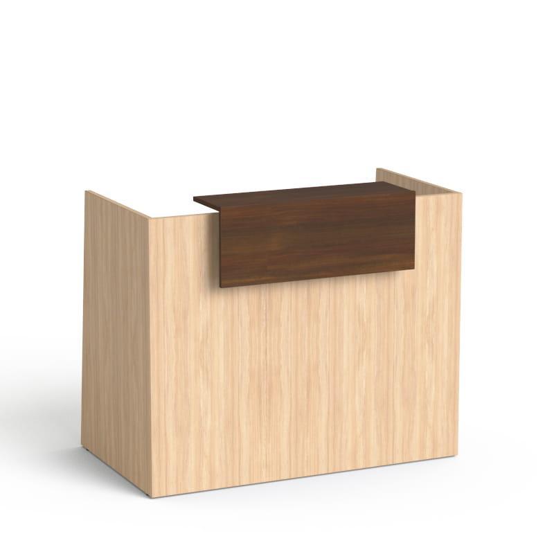 Registratūros stalas Flexx MINI, 130 cm – gintarinio ąžuolo / riešutmedžio
