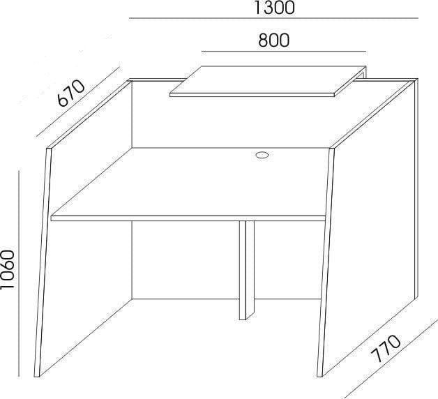 Registratūros stalas Flexx MINI, 130 cm