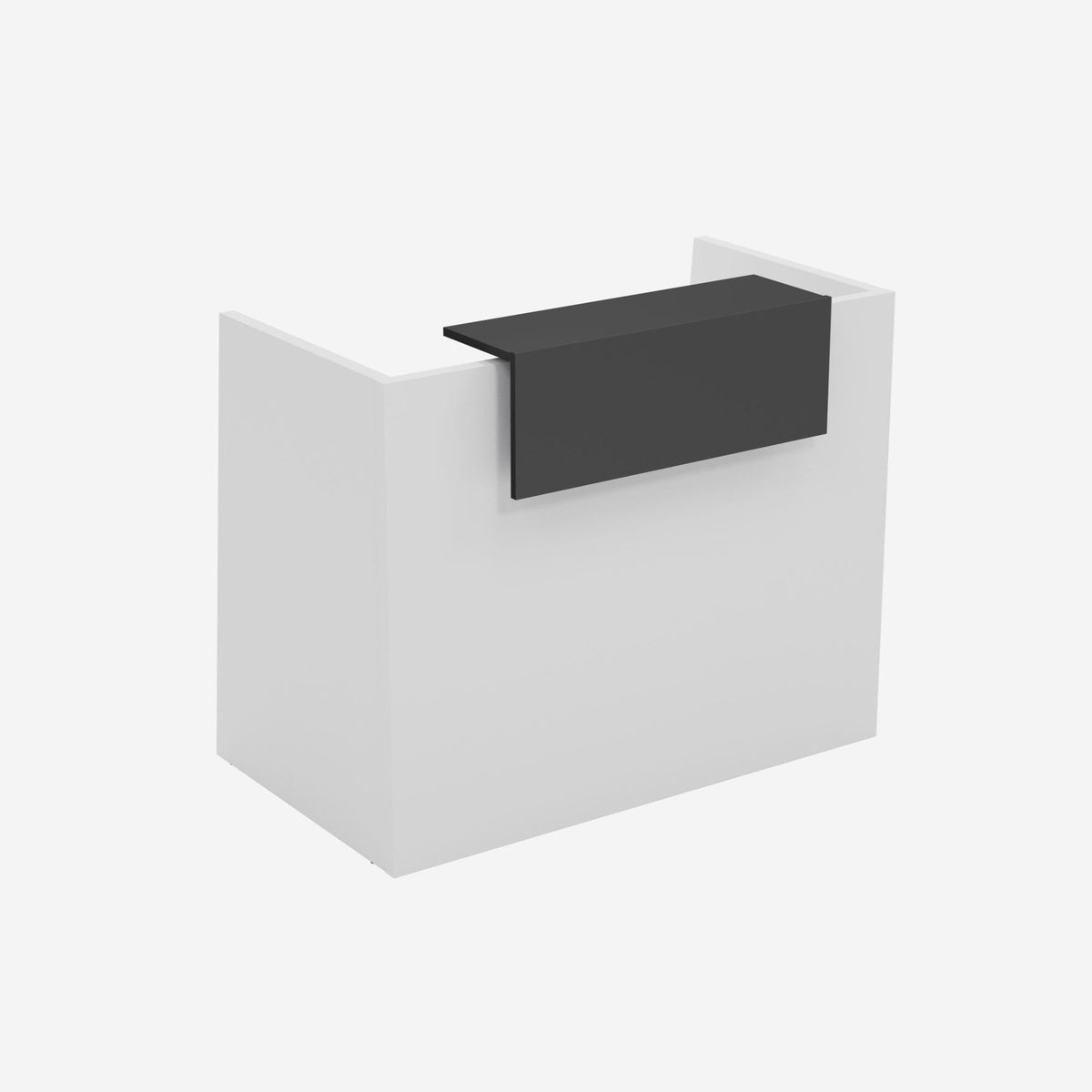 Registratūros stalas Flexx MINI, 130 cm – baltas / grafito