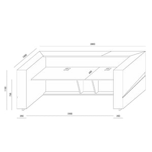 Registratūros stalas ILLUSION, konfigūruojamas