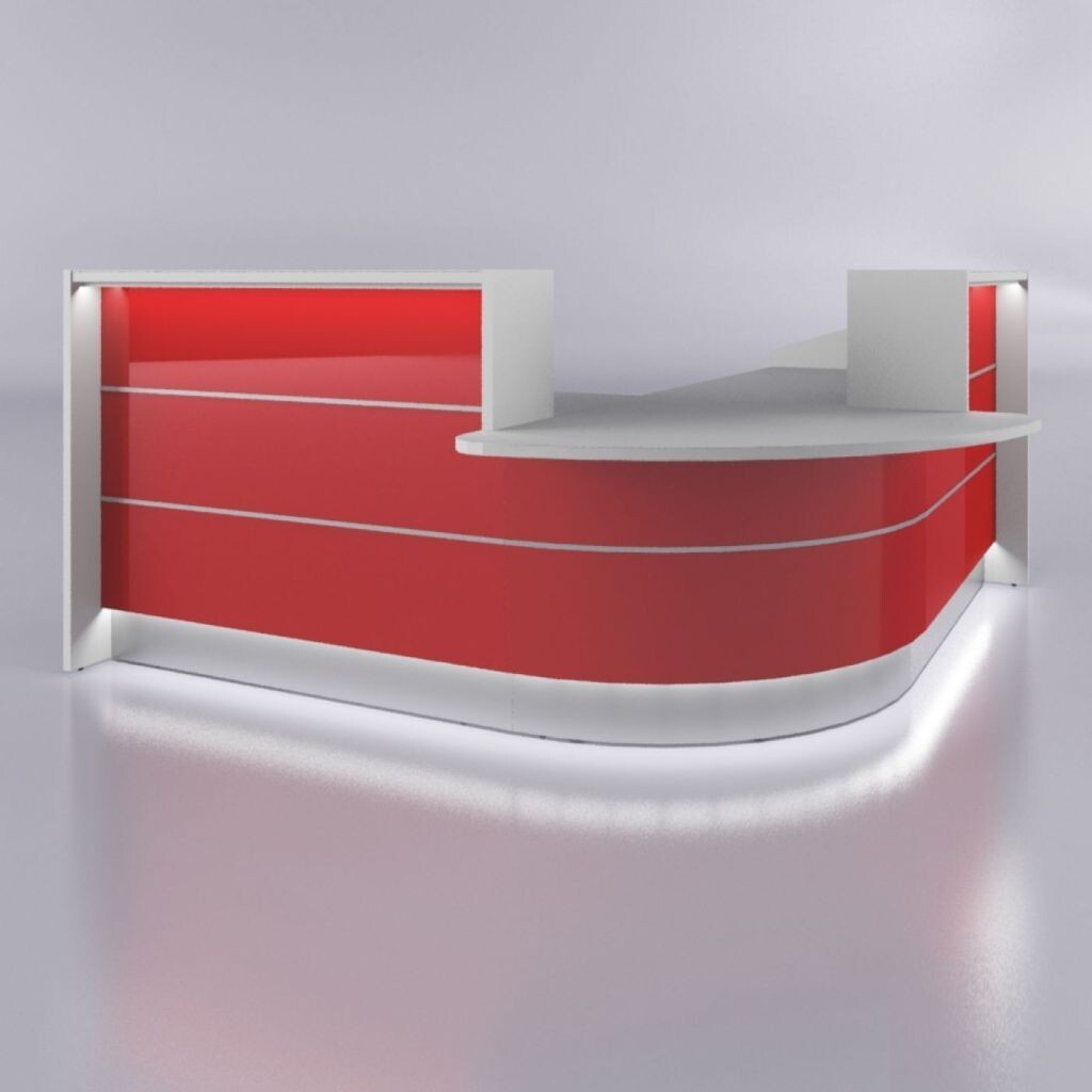 Registratūros stalas VALDE CORNER XII, 244 x 244 cm, konfigūruojamas