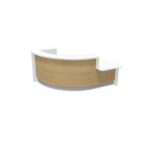 Registratūros stalas VALDE CURVED LOW MODULE, 244 x 184 cm, konfigūruojamas