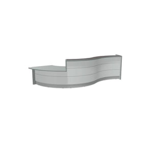 Registratūros stalas VALDE CURVED LOW MODULE IX, 439 x 164 cm, konfigūruojamas