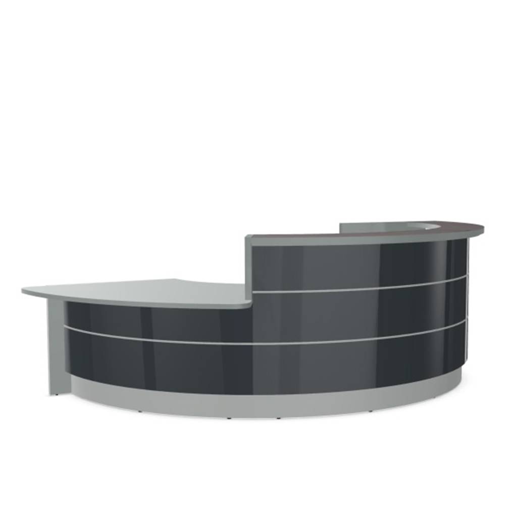 Registratūros stalas VALDE SEMIROUND LOW MODULE, 337x 163 cm, konfigūruojamas