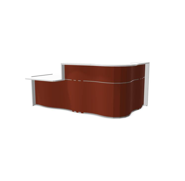 Registratūros stalas Wave CORNER R, 256 x 160 cm, konfigūruojamas