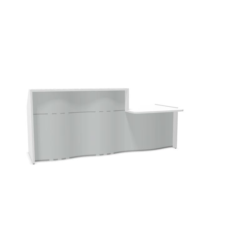 Recepcijos stalas Wave L, plotis 252 cm, konfigūruojamas