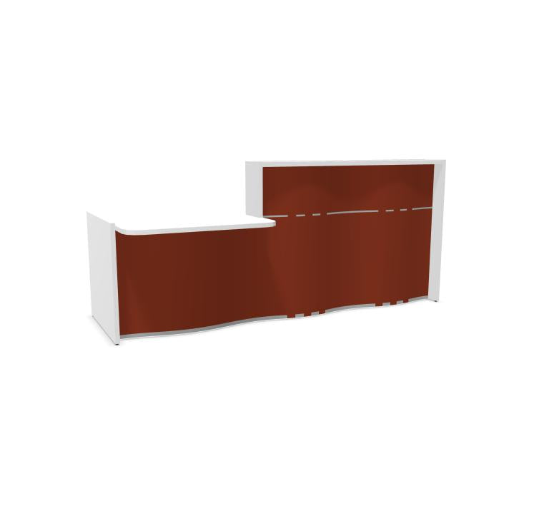 Recepcijos stalas Wave R, plotis 252 cm, konfigūruojamas