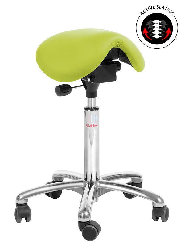 Balninis krėslas MINI ALU Easy Seat (eko oda), reguliuojamas aukštis 580-770 mm – žalsva