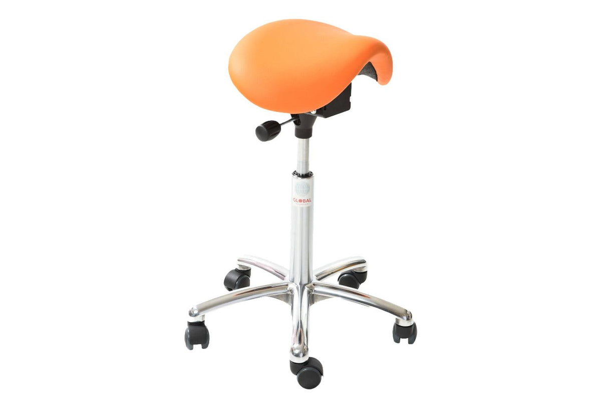 Balninis krėslas MINI ALU Easy Seat (eko oda), reguliuojamas aukštis 580-770 mm – oranžinė